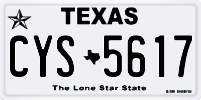 TX license plate CYS5617