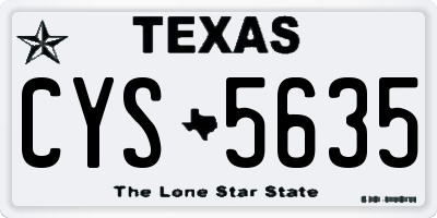 TX license plate CYS5635