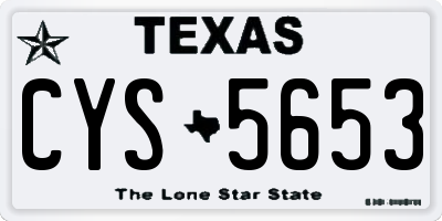 TX license plate CYS5653