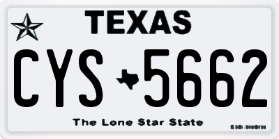 TX license plate CYS5662