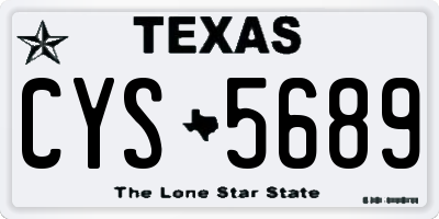 TX license plate CYS5689
