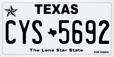 TX license plate CYS5692