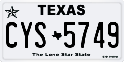 TX license plate CYS5749