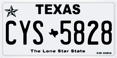 TX license plate CYS5828