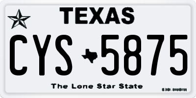 TX license plate CYS5875