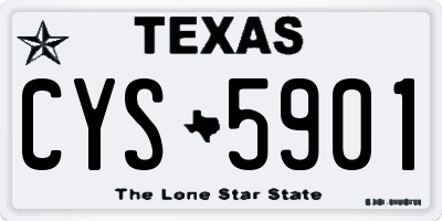 TX license plate CYS5901