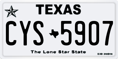 TX license plate CYS5907