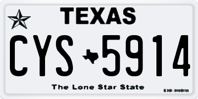 TX license plate CYS5914