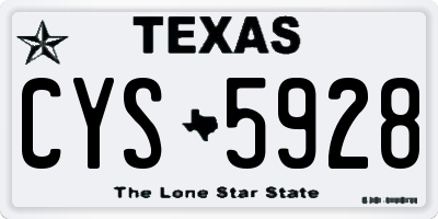 TX license plate CYS5928