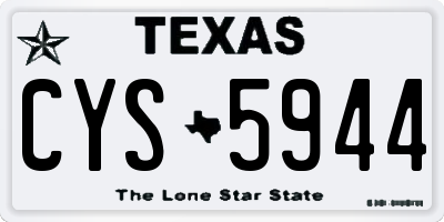 TX license plate CYS5944