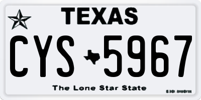 TX license plate CYS5967