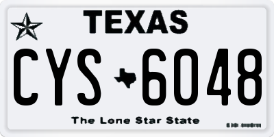TX license plate CYS6048