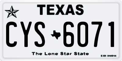 TX license plate CYS6071