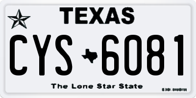 TX license plate CYS6081