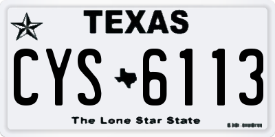 TX license plate CYS6113