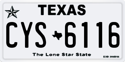 TX license plate CYS6116