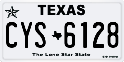 TX license plate CYS6128