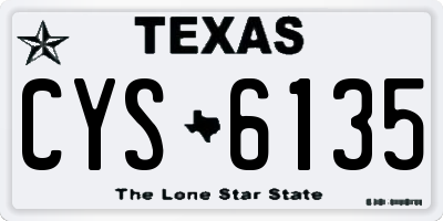 TX license plate CYS6135