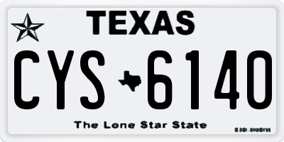 TX license plate CYS6140
