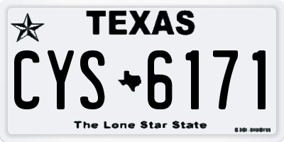 TX license plate CYS6171
