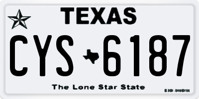 TX license plate CYS6187
