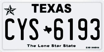 TX license plate CYS6193