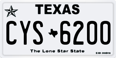 TX license plate CYS6200
