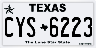 TX license plate CYS6223