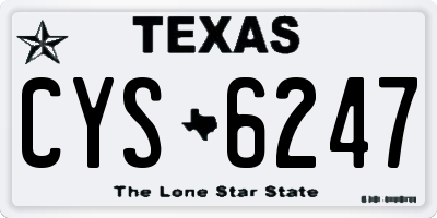 TX license plate CYS6247