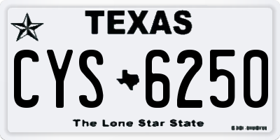 TX license plate CYS6250