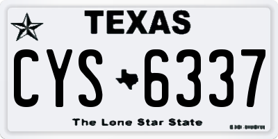 TX license plate CYS6337