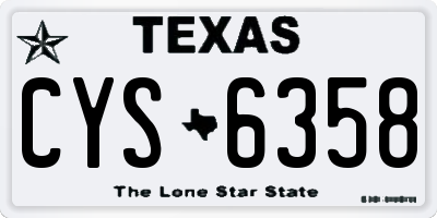 TX license plate CYS6358