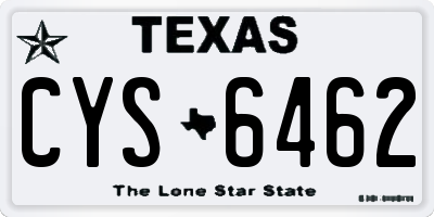 TX license plate CYS6462