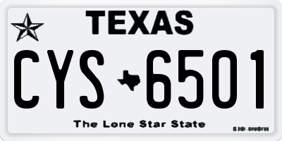 TX license plate CYS6501