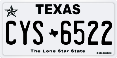 TX license plate CYS6522