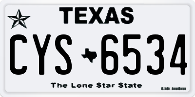 TX license plate CYS6534