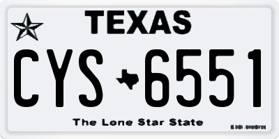 TX license plate CYS6551