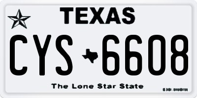TX license plate CYS6608