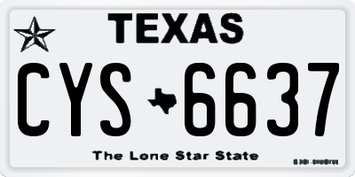 TX license plate CYS6637