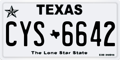 TX license plate CYS6642