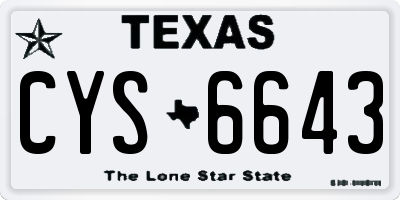 TX license plate CYS6643