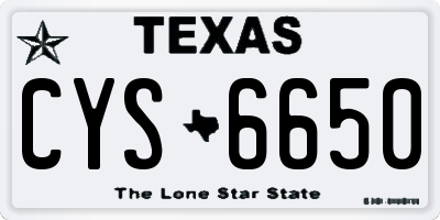 TX license plate CYS6650