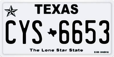 TX license plate CYS6653