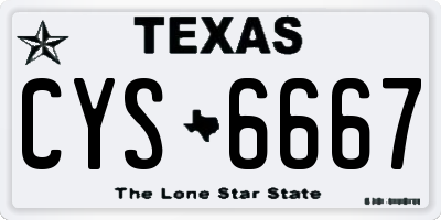 TX license plate CYS6667
