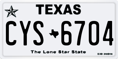 TX license plate CYS6704