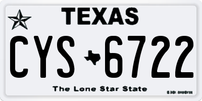 TX license plate CYS6722