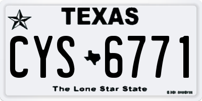 TX license plate CYS6771