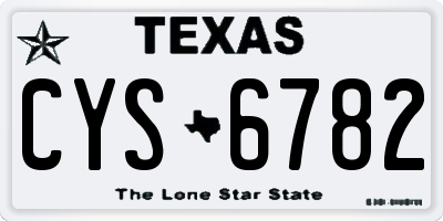 TX license plate CYS6782