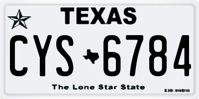TX license plate CYS6784