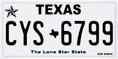 TX license plate CYS6799